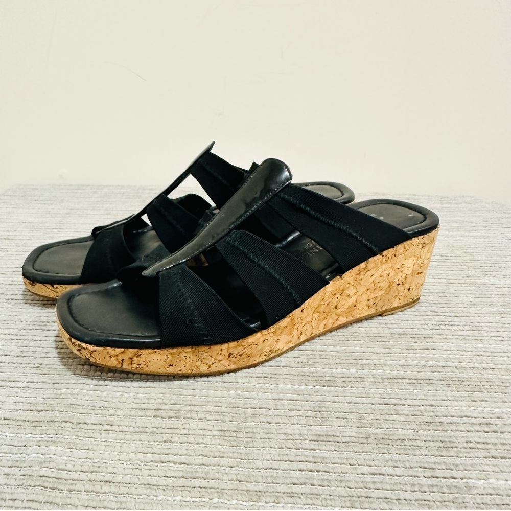 Donald J Pliner Women's Platform Wedges Black Sandal Sz 8M NWOT